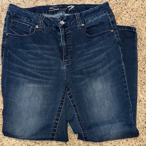 Seven7 Women's Skinny Jeans - Dark Blue - Picture 2 of 6